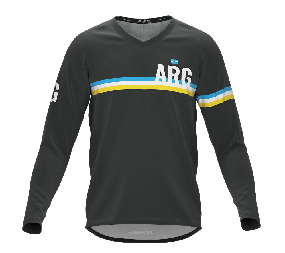 MTB BMX Cycling Jersey Long Sleeve Code Argentina Gray for Men and Women