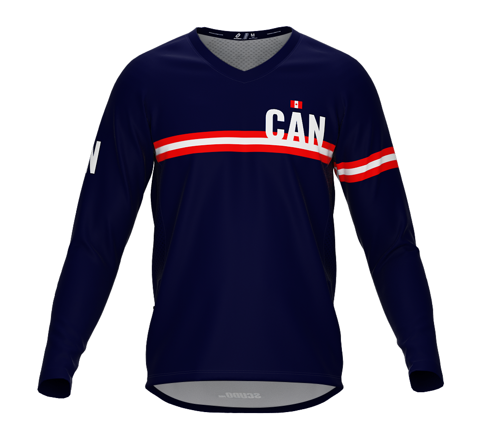 MTB BMX Cycling Jersey Long Sleeve Code Canada Blue for Men and Women