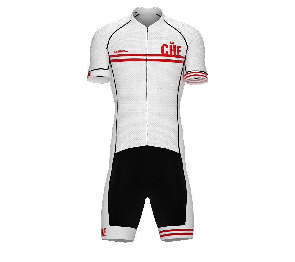 Switzerland White Code Cycling Speedsuit for Men