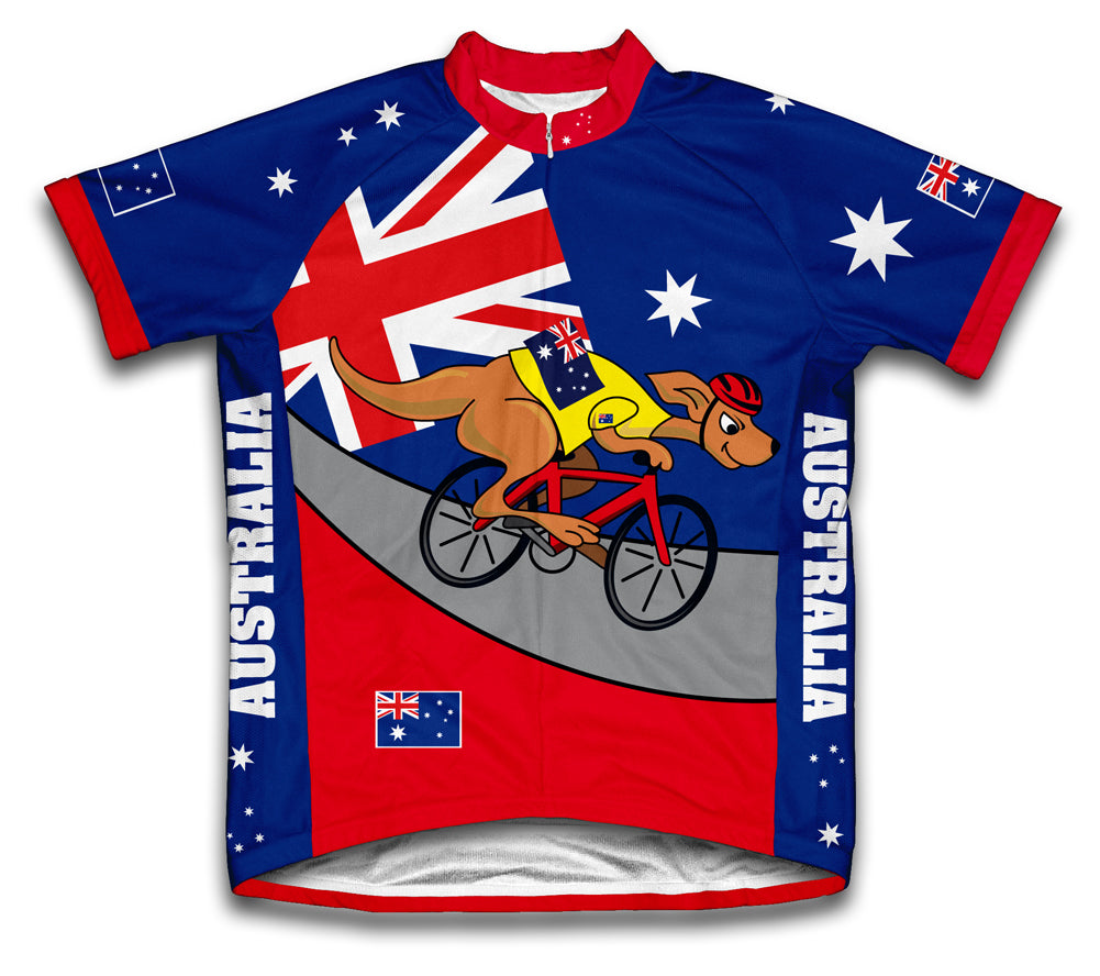 Australia Kangaroo Rider Short Sleeve Cycling Jersey Full Zipper Bike Short  Sleeve Cycling Jersey for Men And Women