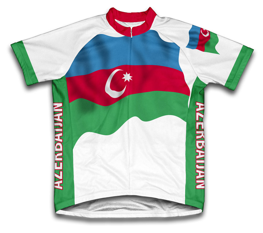 Azerbaijan Flag Short Sleeve Cycling Jersey Cycling Jersey for Men