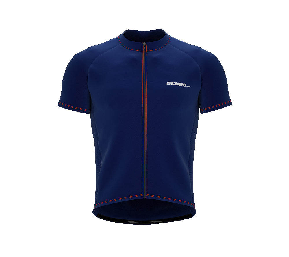 Chroma Contrast Short Sleeve Cycling Jersey Blue Black zip