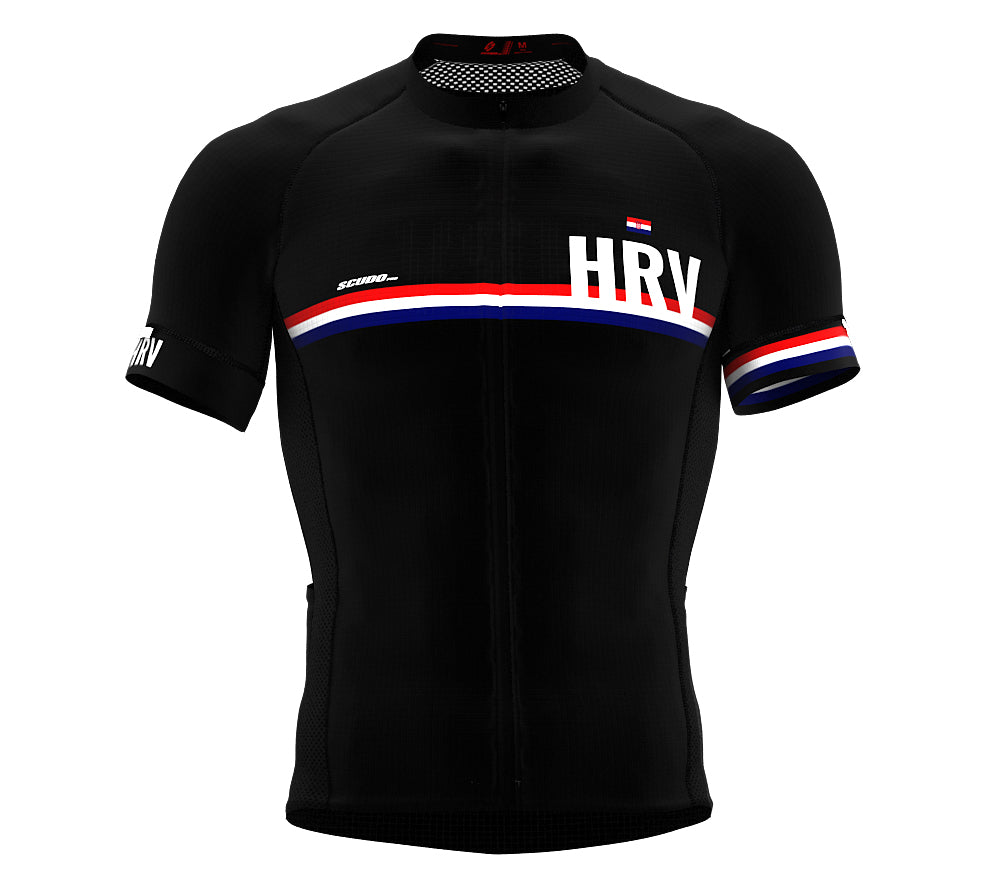 Croatia Black CODE Short Sleeve Cycling PRO Jersey for Men and WomenCroatia Black CODE Short Sleeve Cycling PRO Jersey for Men and Women