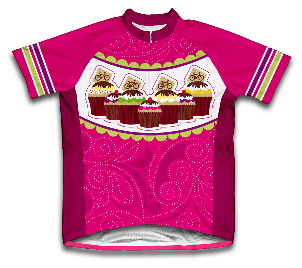 Cup Cake Short Sleeve Cycling Jersey for Men and Women