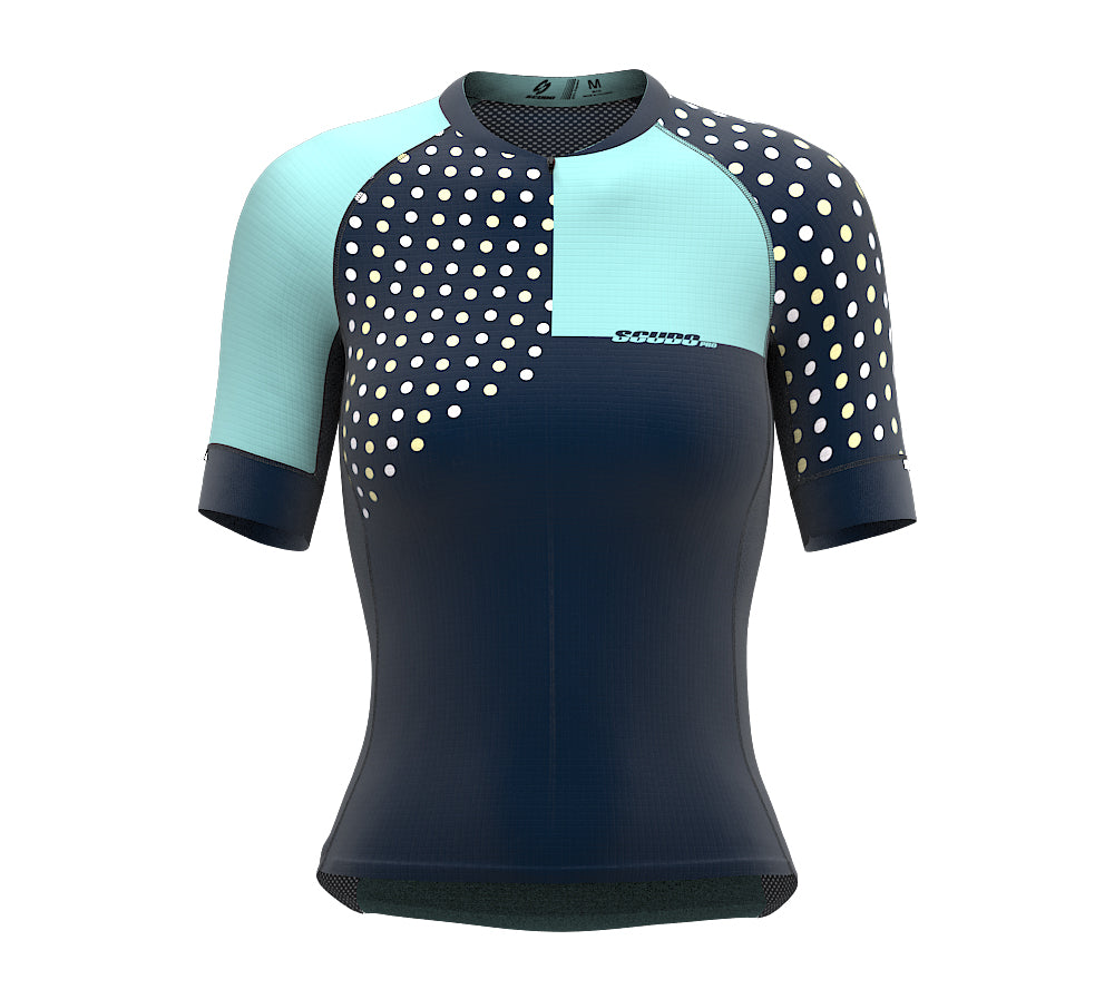 Diagonals Ice Blue Short Sleeve Cycling PRO Jersey