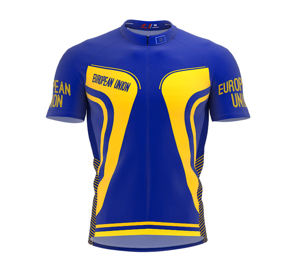 European Union Full Zipper Bike Short Sleeve Cycling Jersey for Men And Women X-Large / Men