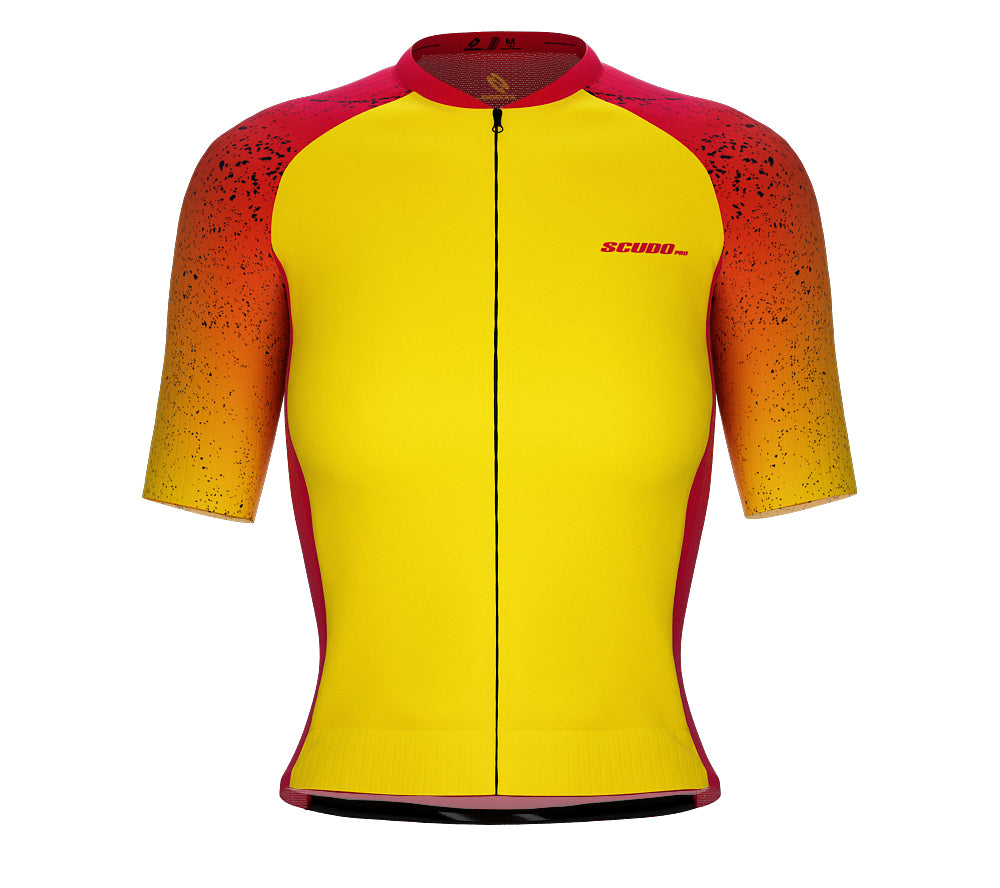 Scudopro Pro-Elite Short Sleeve Cycling Pro Fit Jersey Gradient Intense Yellow for Women