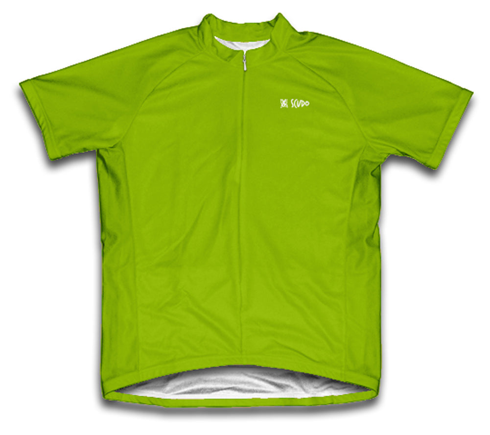 Green Neon Short Sleeve Cycling Jersey for Men and Women