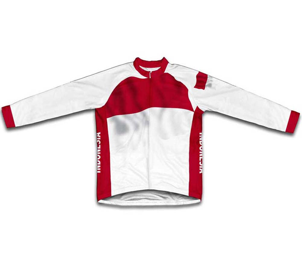 Indonesia Flag Winter Thermal Cycling Jersey