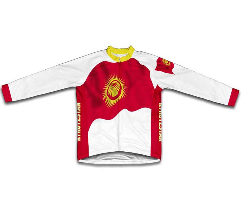 Kyrgyzstan Flag Winter Thermal Cycling Jersey