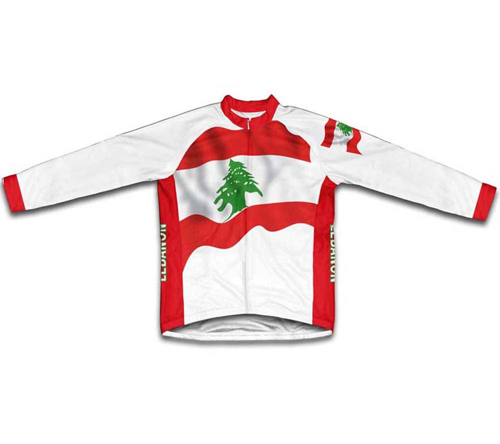 Lebanon Flag Winter Thermal Cycling Jersey