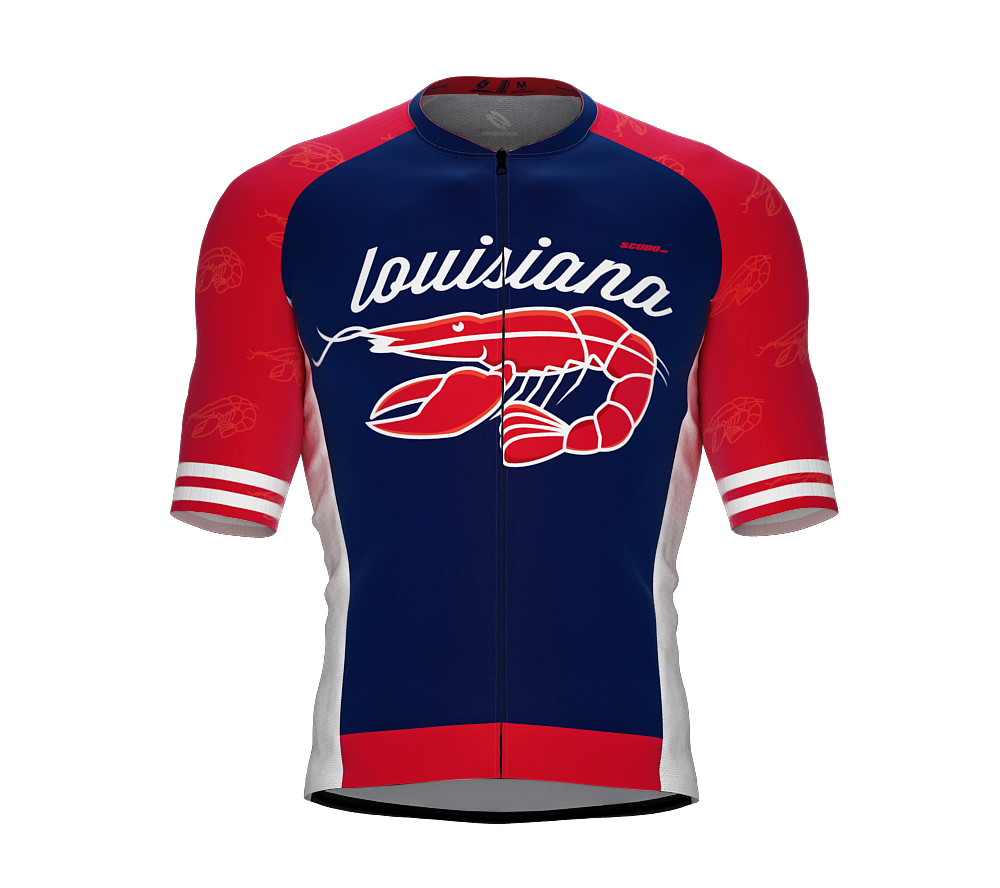 ScudoPro Pro-Elite Short Sleeve Cycling Jersey Luisiana USA State Icon landmark symbol identity  | Men and Women
