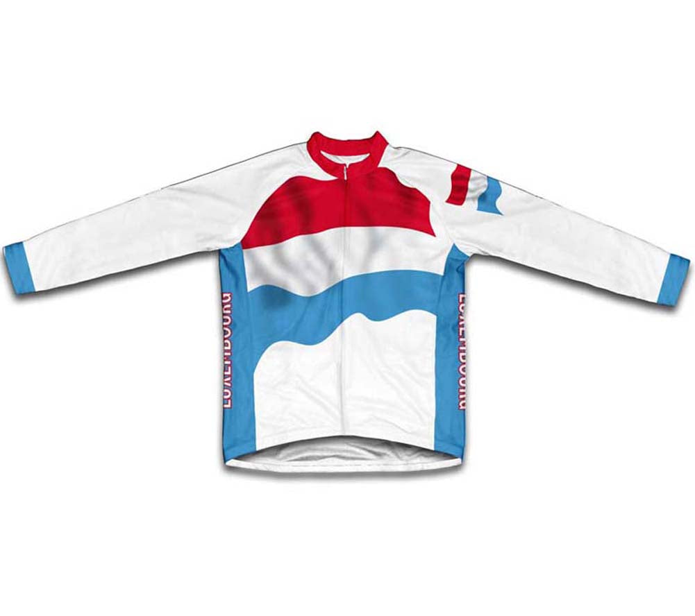 Luxembourg Flag Winter Thermal Cycling Jersey