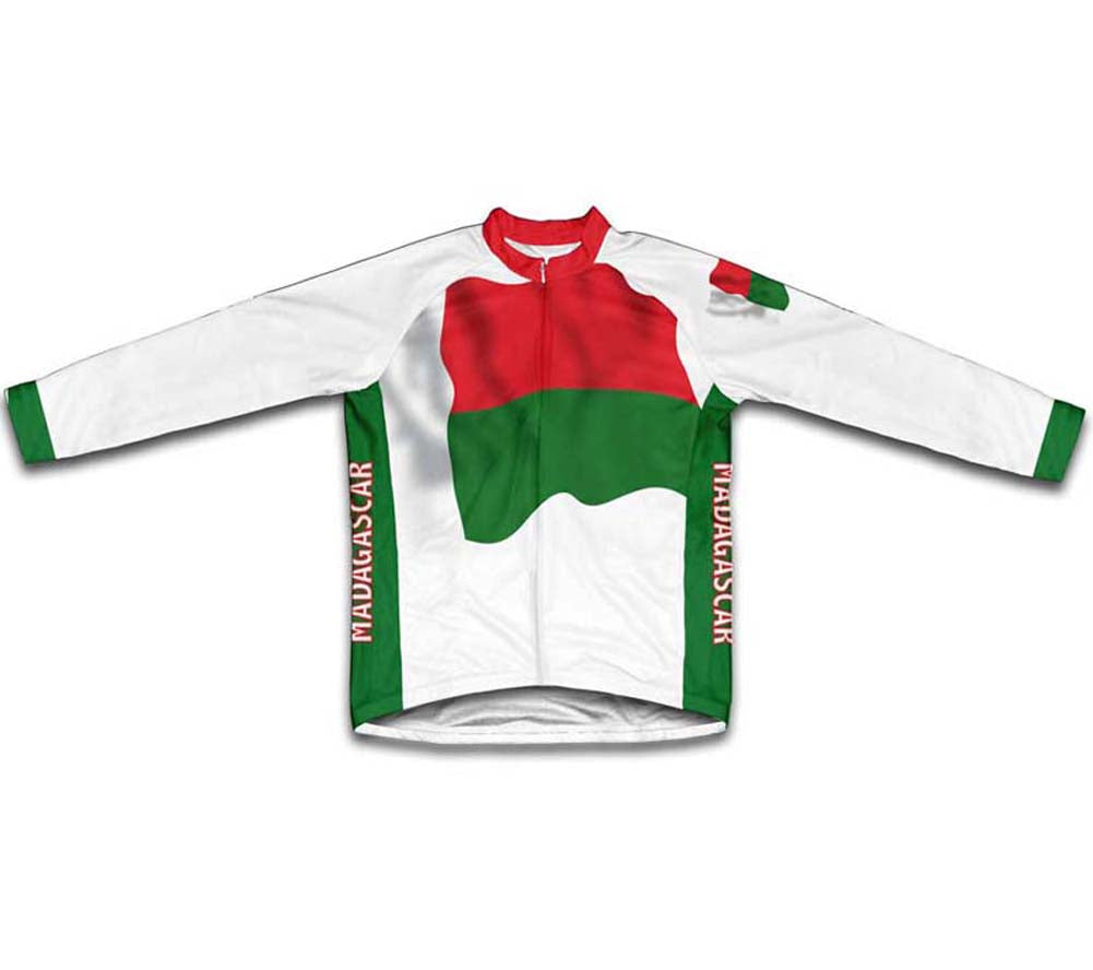 Madagascar Flag Winter Thermal Cycling Jersey