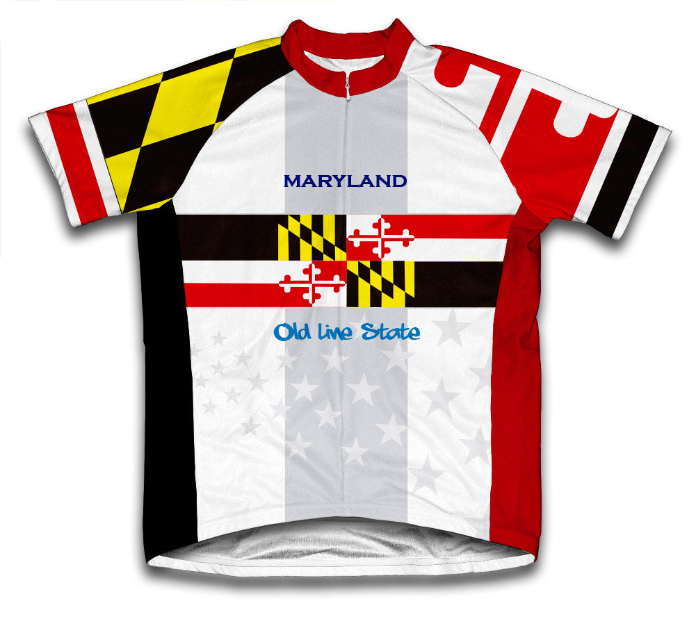 Maryland Flag Short Sleeve Cycling Jersey for Men and Women