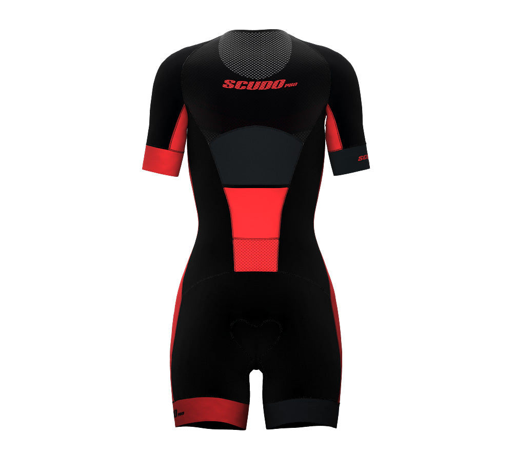 Orange Scudopro Cycling Skin Suit Short Sleeve for Women
