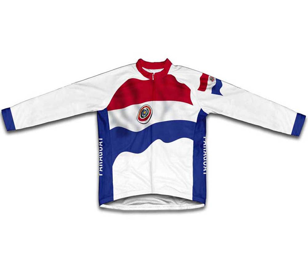 Paraguay Flag Winter Thermal Cycling Jersey