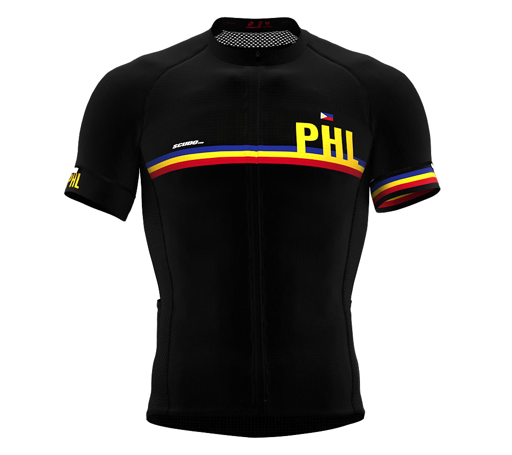 Philippines Black CODE Short Sleeve Cycling PRO Jersey for Men and WomenPhilippines Black CODE Short Sleeve Cycling PRO Jersey for Men and Women