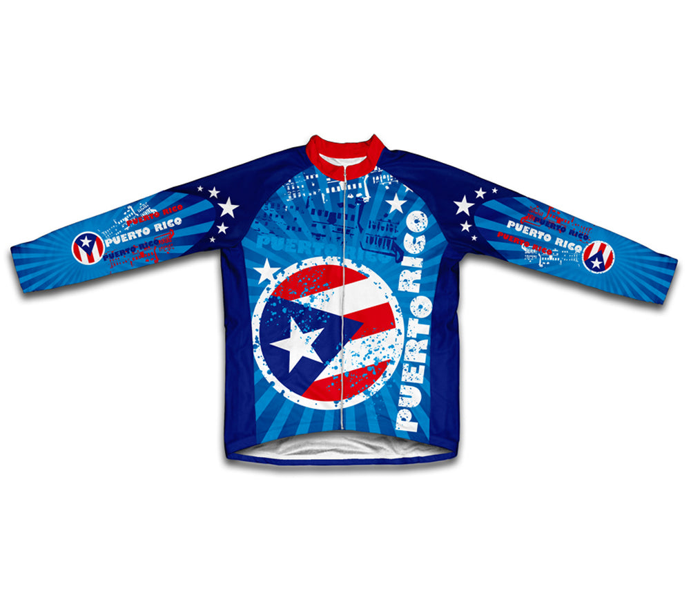 Puerto Rico Flag Winter Thermal Cycling Jersey