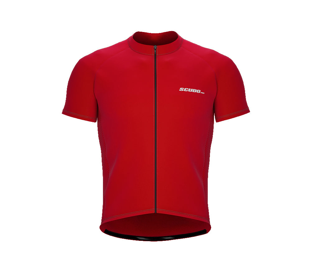 Chroma Contrast |  Short Sleeve Cycling Jersey Red - Black zip - Gray seam | Men and Women