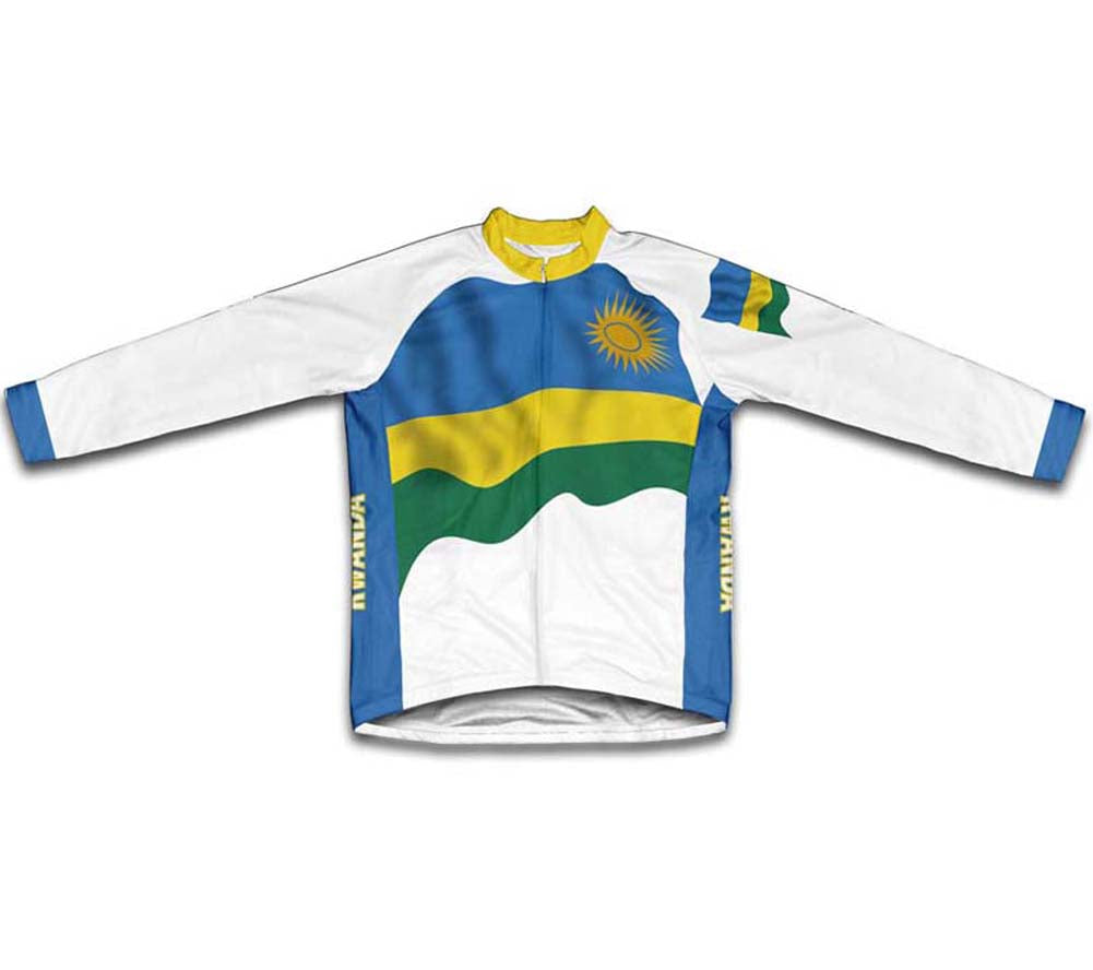 Rwanda Flag Winter Thermal Cycling Jersey