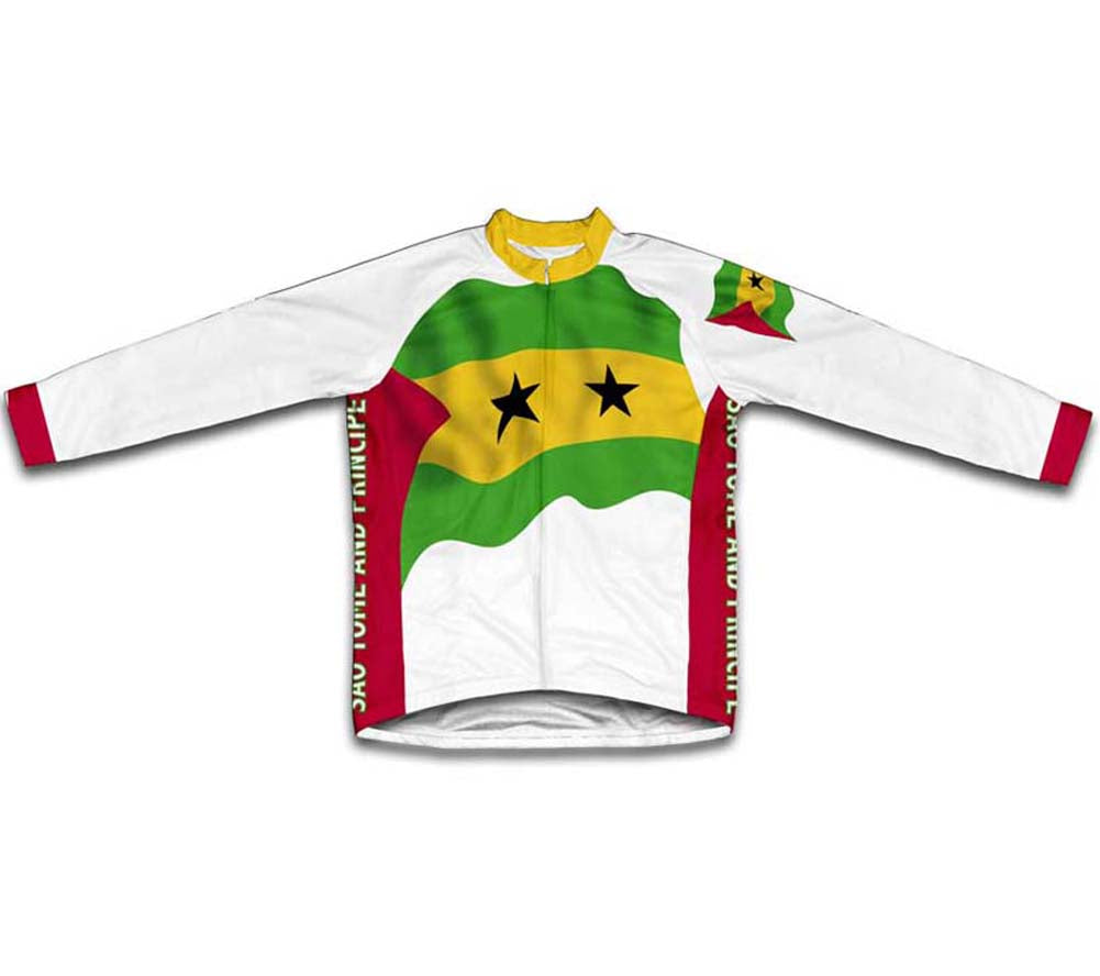 Sao Tome And Principe Flag Winter Thermal Cycling Jersey
