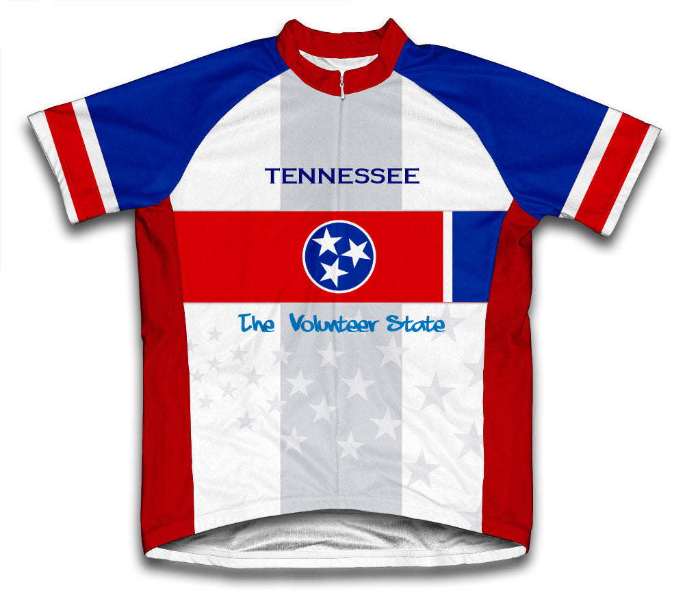 Tennessee Flag Short Sleeve Cycling Jersey for Men and Women