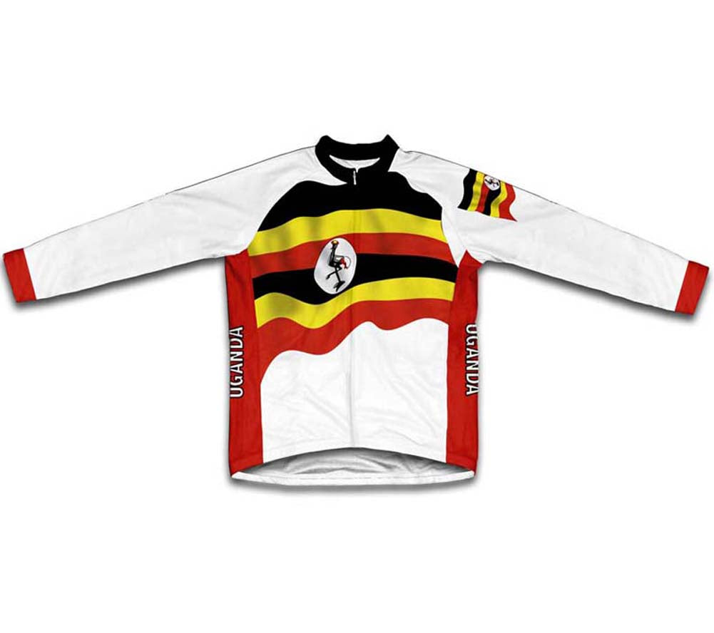 Uganda Flag Winter Thermal Cycling Jersey