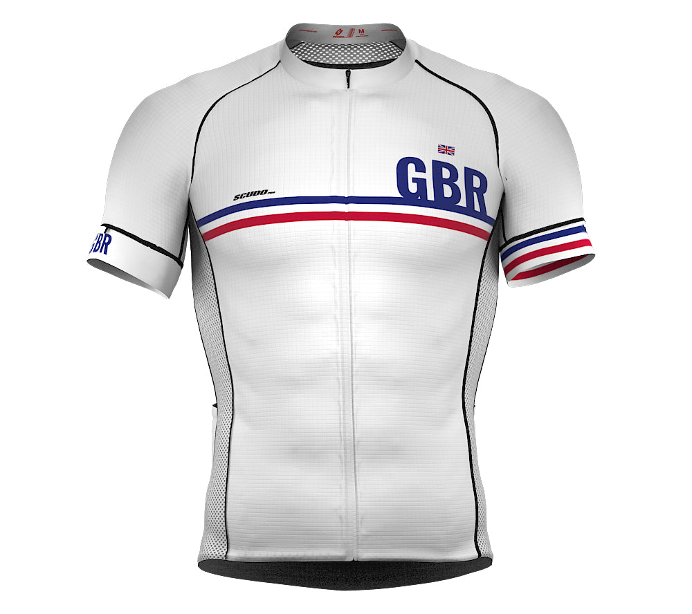 England Code Men's Short Sleeve Cycling Jersey - PRO Race Cut, Full Zipper, 3 Back Pockets, Breathable Polyester