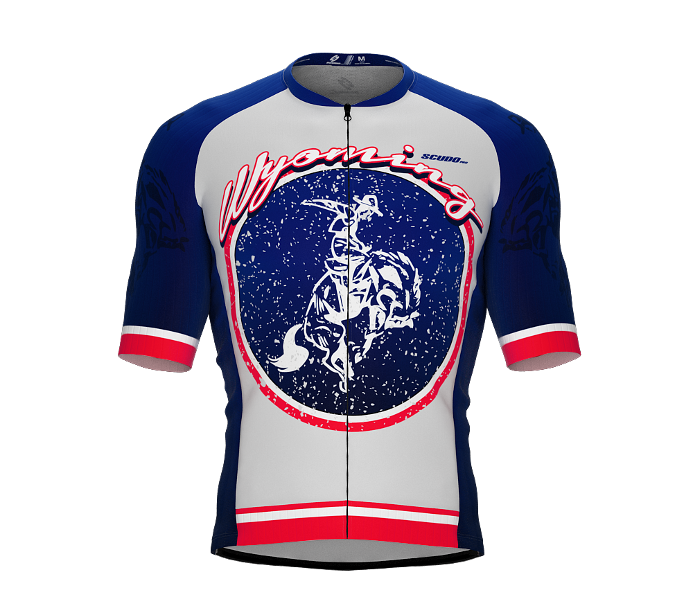 ScudoPro Pro-Elite Short Sleeve Cycling Jersey Wyoming USA State Icon landmark symbol identity  | Men and Women