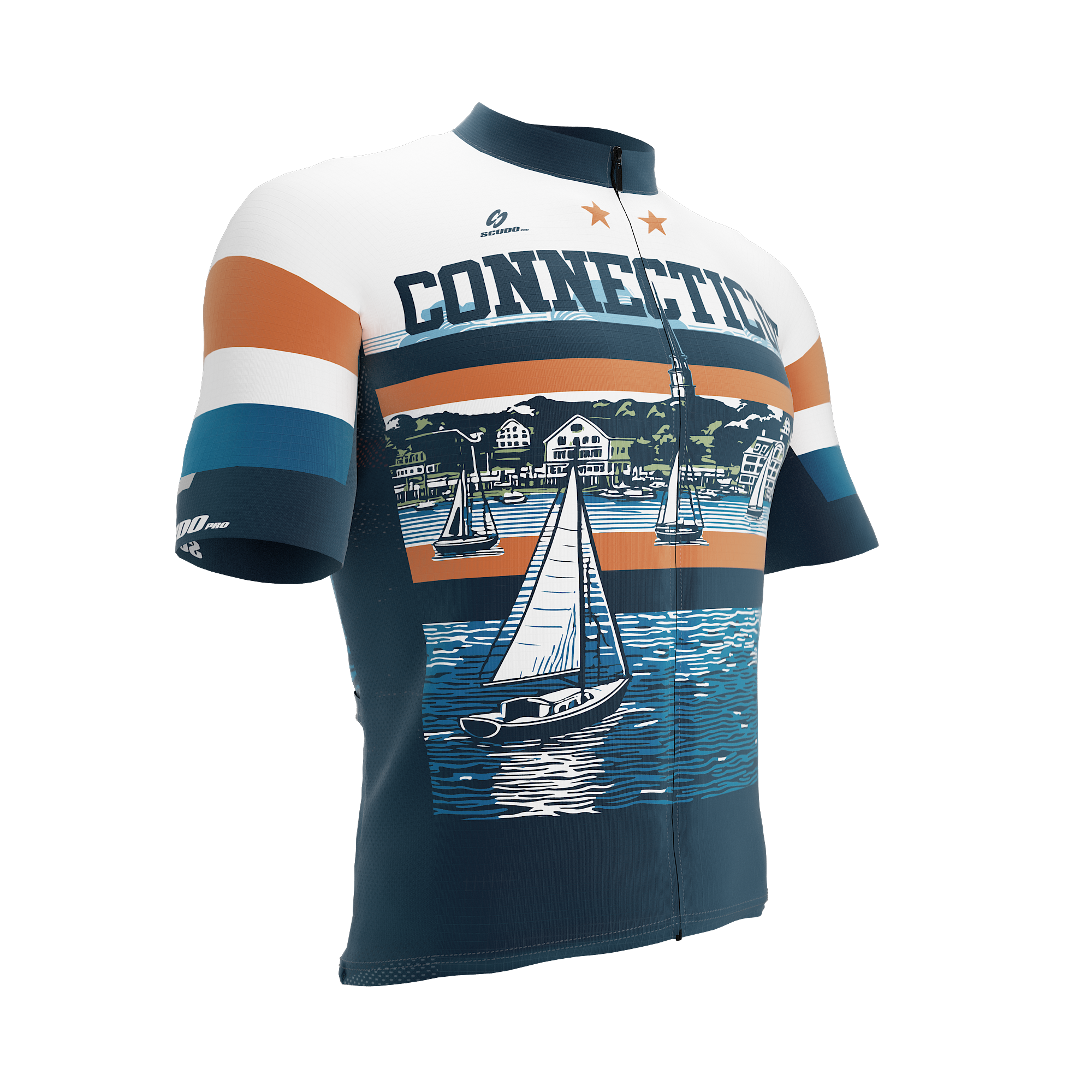 Connecticut US State | Short Sleeve Cycling PRO Jersey | Men and Women
