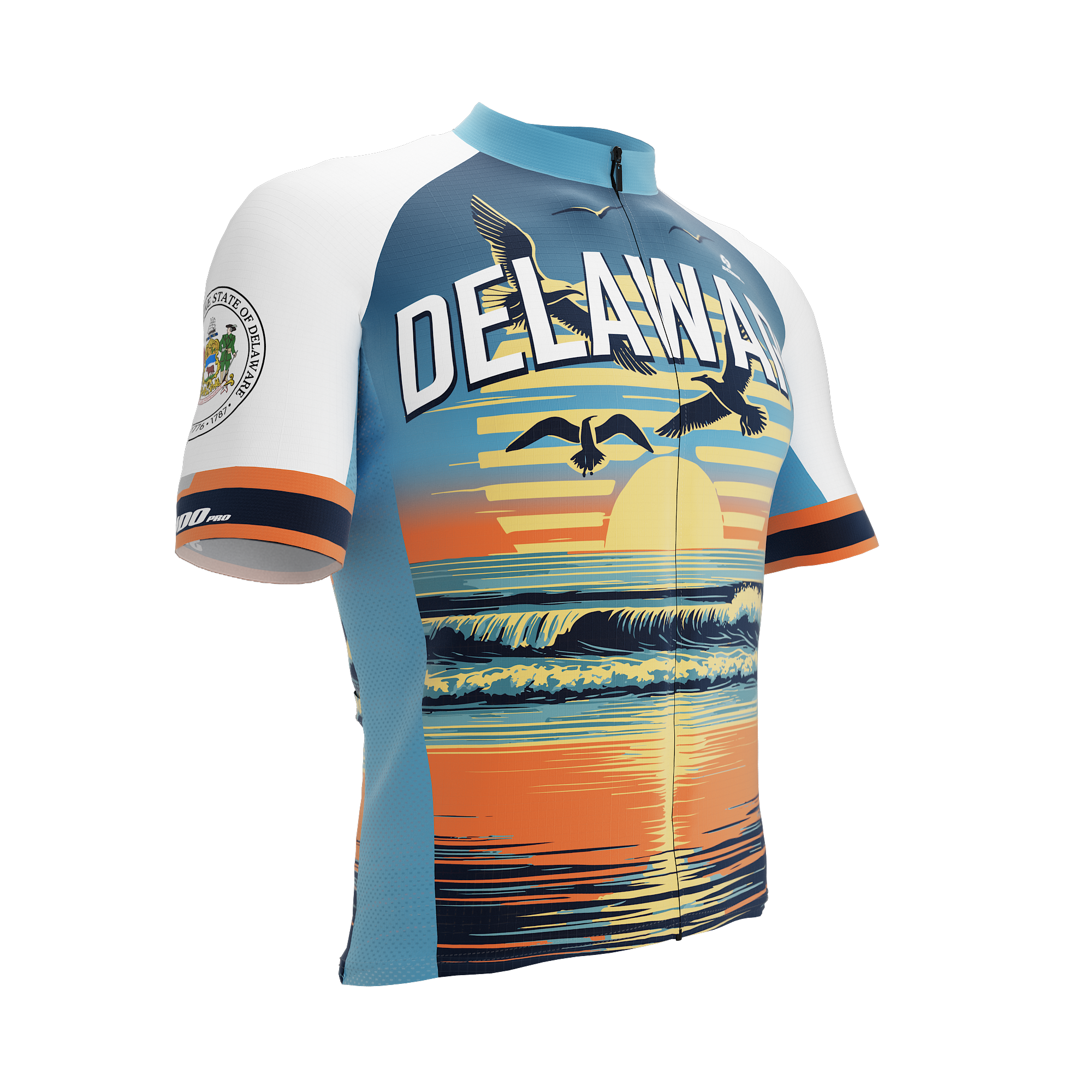 Delaware US State | Short Sleeve Cycling PRO Jersey | Men and Women