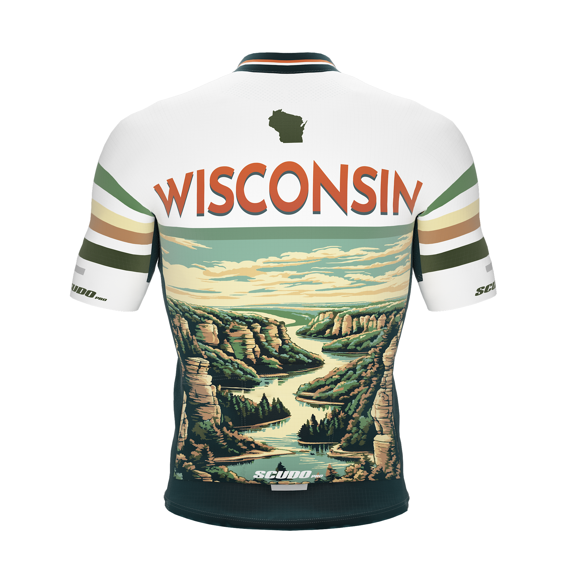 Wisconsin US State | Short Sleeve Cycling PRO Jersey | Men and Women