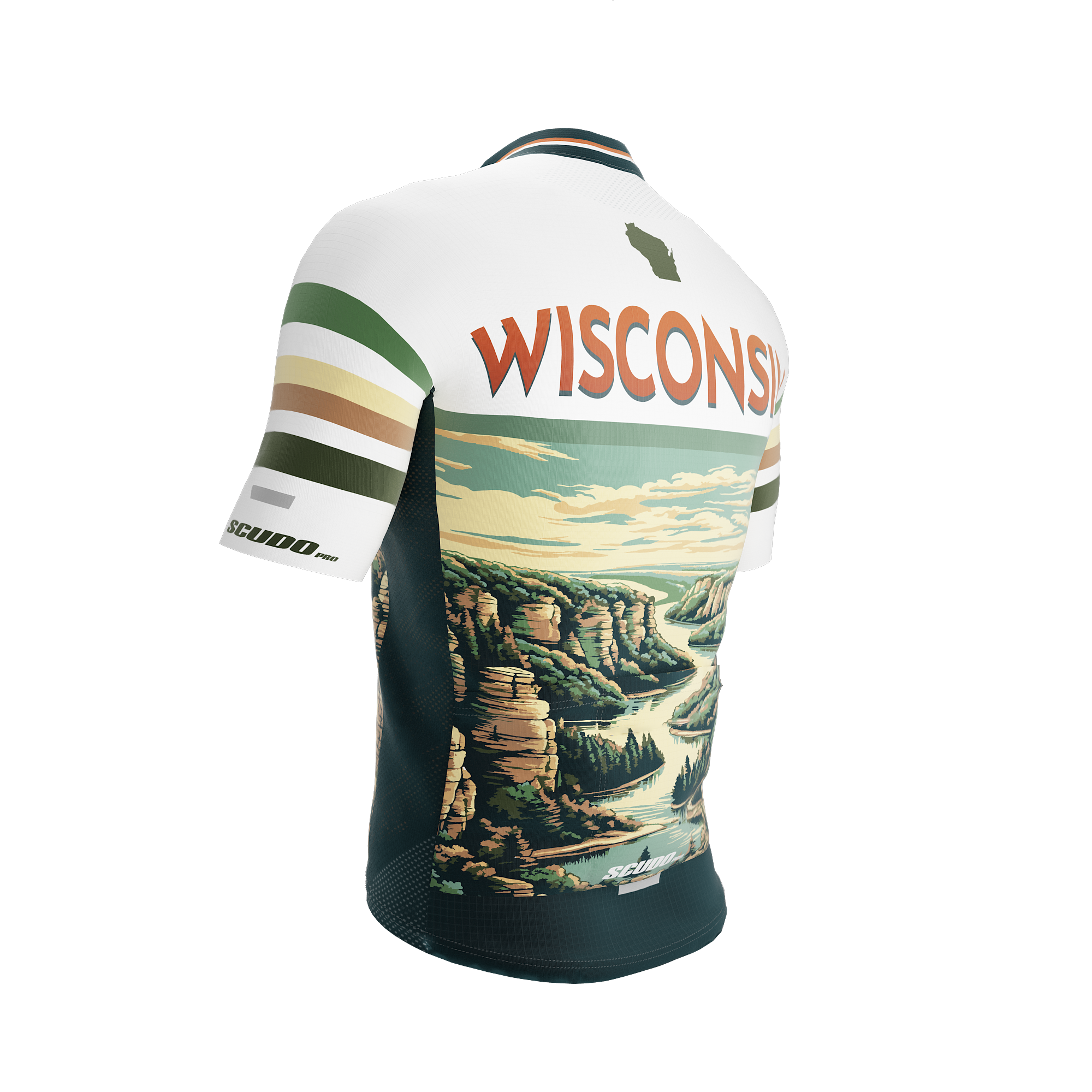 Wisconsin US State | Short Sleeve Cycling PRO Jersey | Men and Women