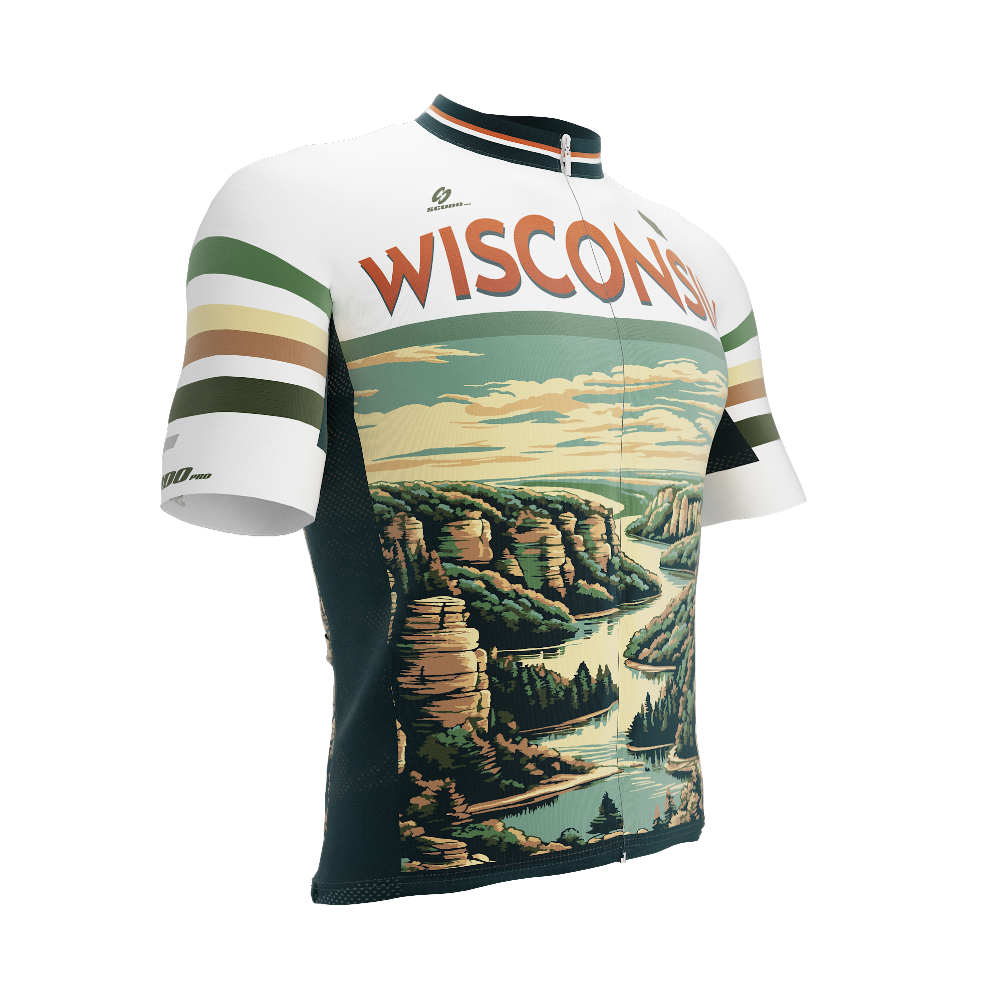 Wisconsin US State | Short Sleeve Cycling PRO Jersey | Men and Women