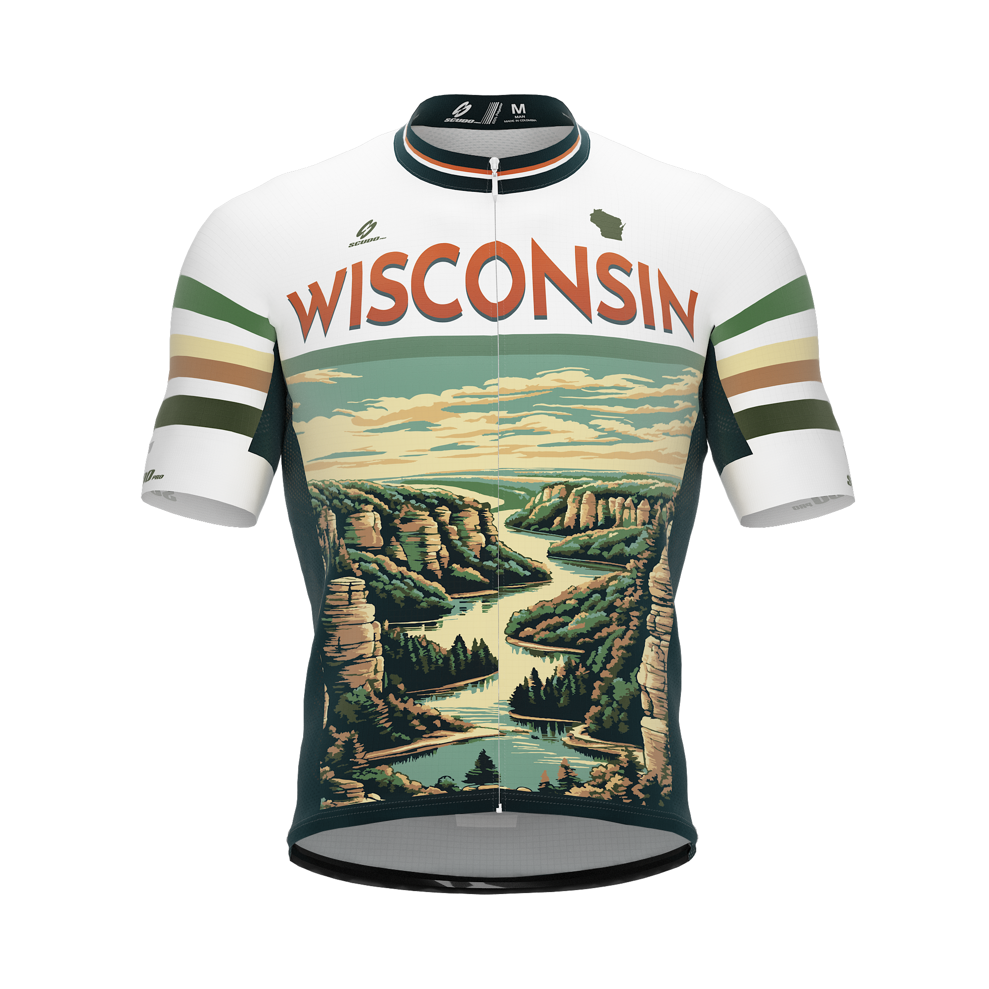Wisconsin US State | Short Sleeve Cycling PRO Jersey | Men and Women