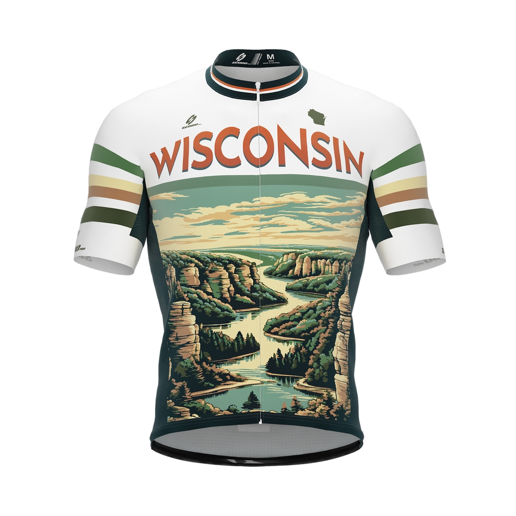 Wisconsin US State | Short Sleeve Cycling PRO Jersey | Men and Women