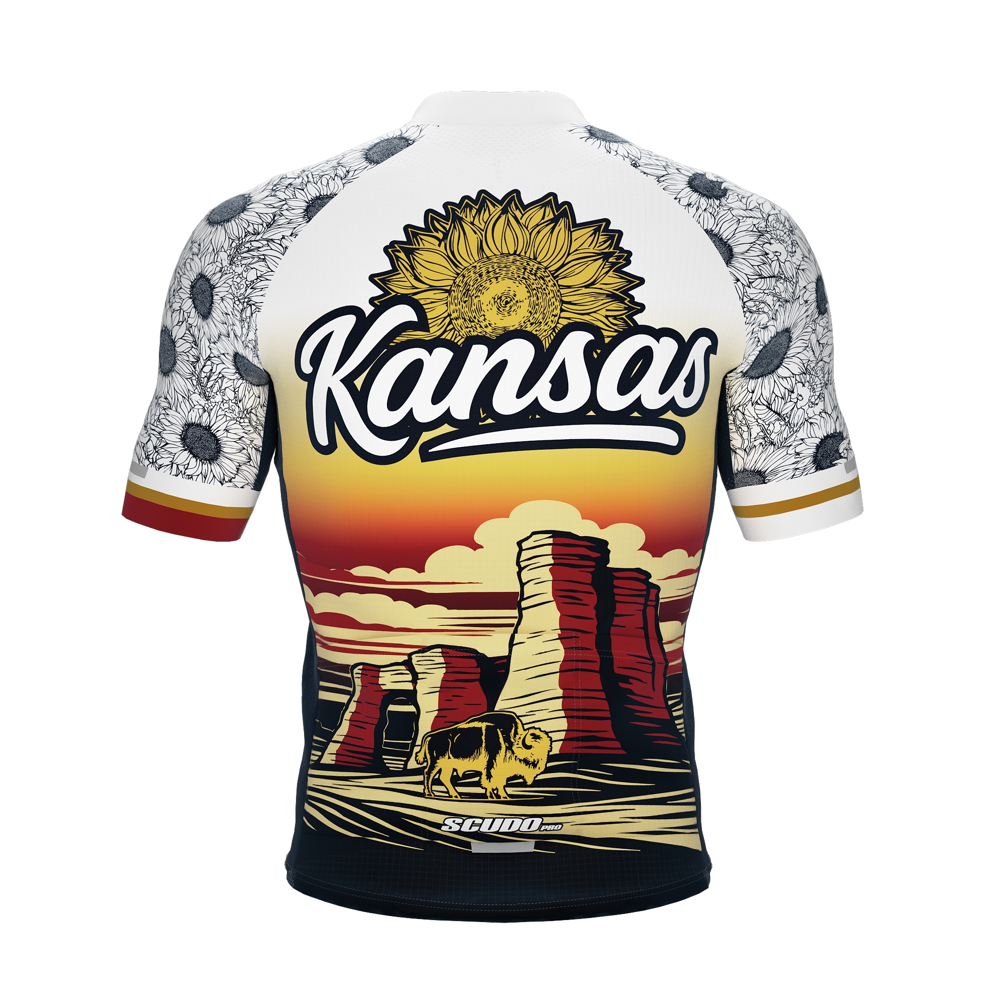 Kansas US State | v2 | Short Sleeve Cycling PRO Jersey | Men and Women
