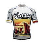 Kansas US State | v2 | Short Sleeve Cycling PRO Jersey | Men and Women