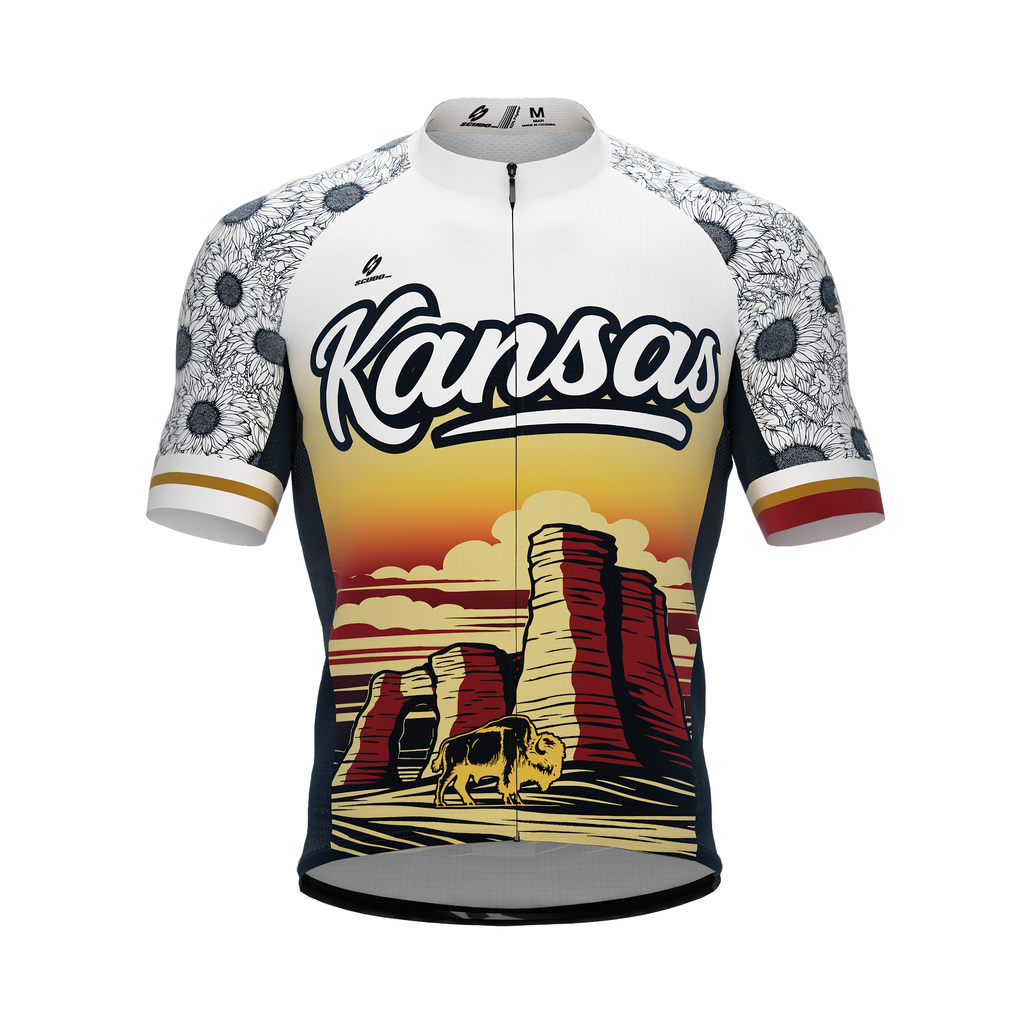 Kansas US State | v2 | Short Sleeve Cycling PRO Jersey | Men and Women