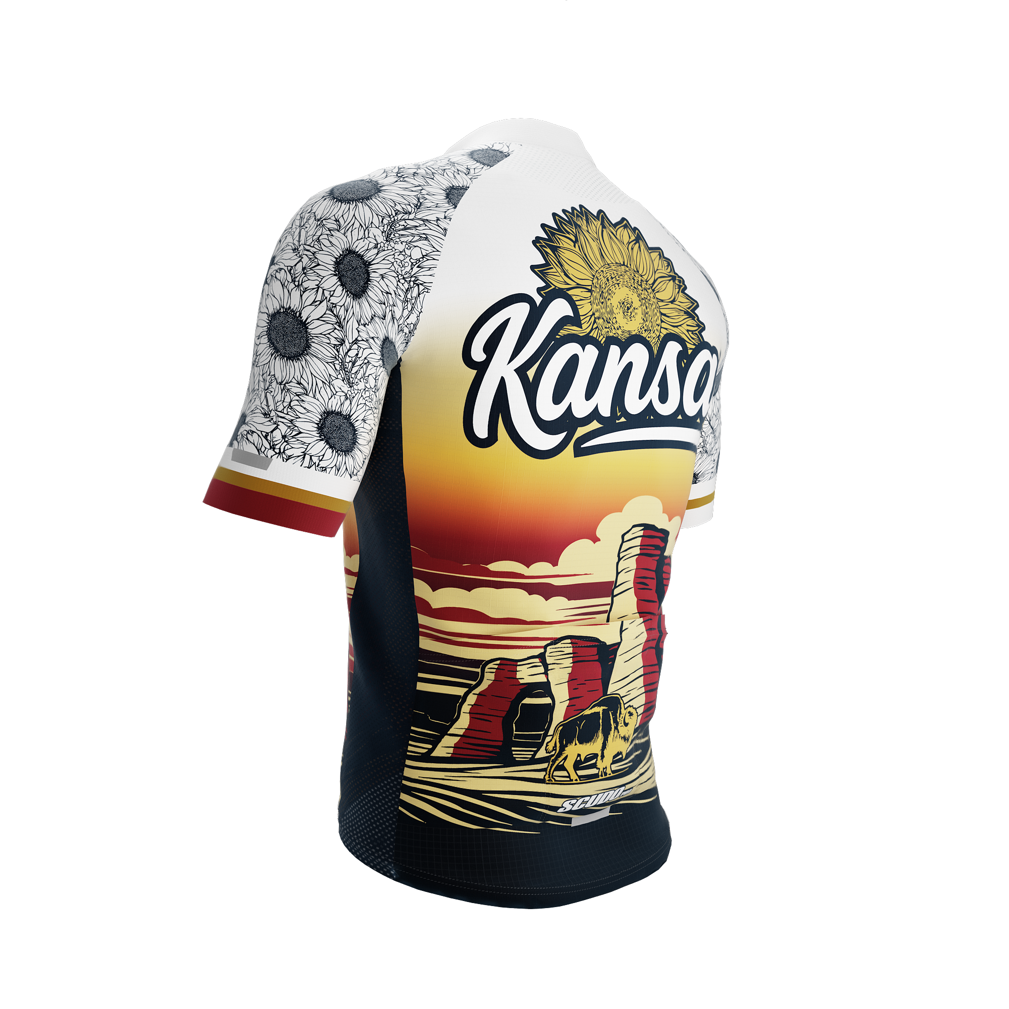 Kansas US State | v2 | Short Sleeve Cycling PRO Jersey | Men and Women