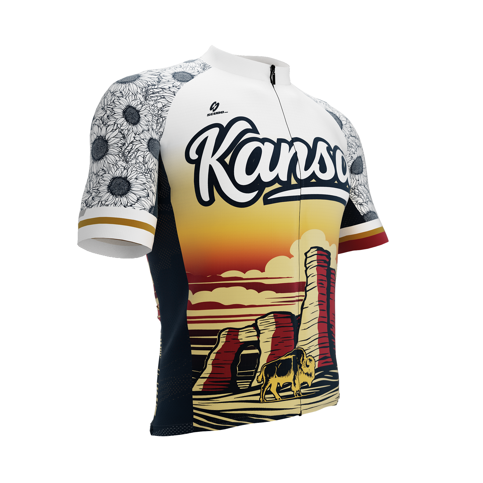 Kansas US State | v2 | Short Sleeve Cycling PRO Jersey | Men and Women