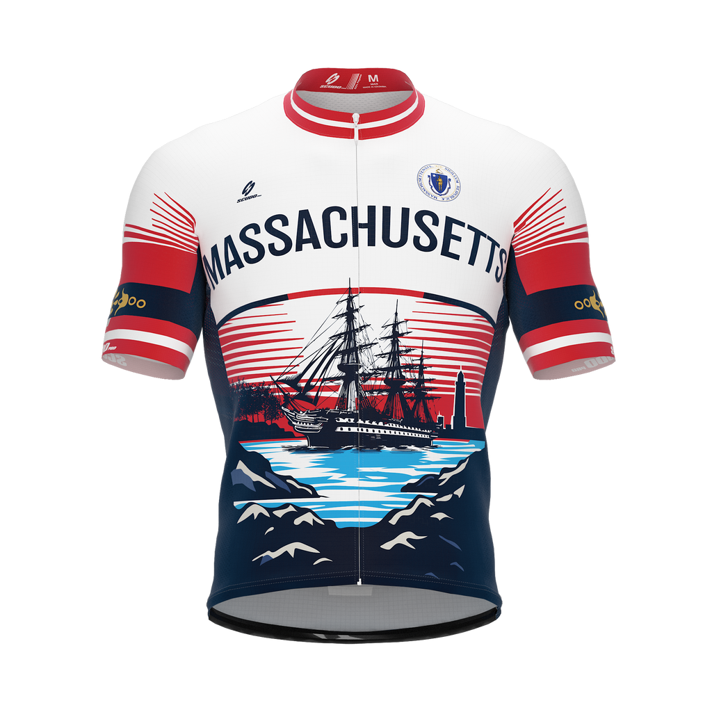 Massachusetts US State | Short Sleeve Cycling PRO Jersey | Men and Women