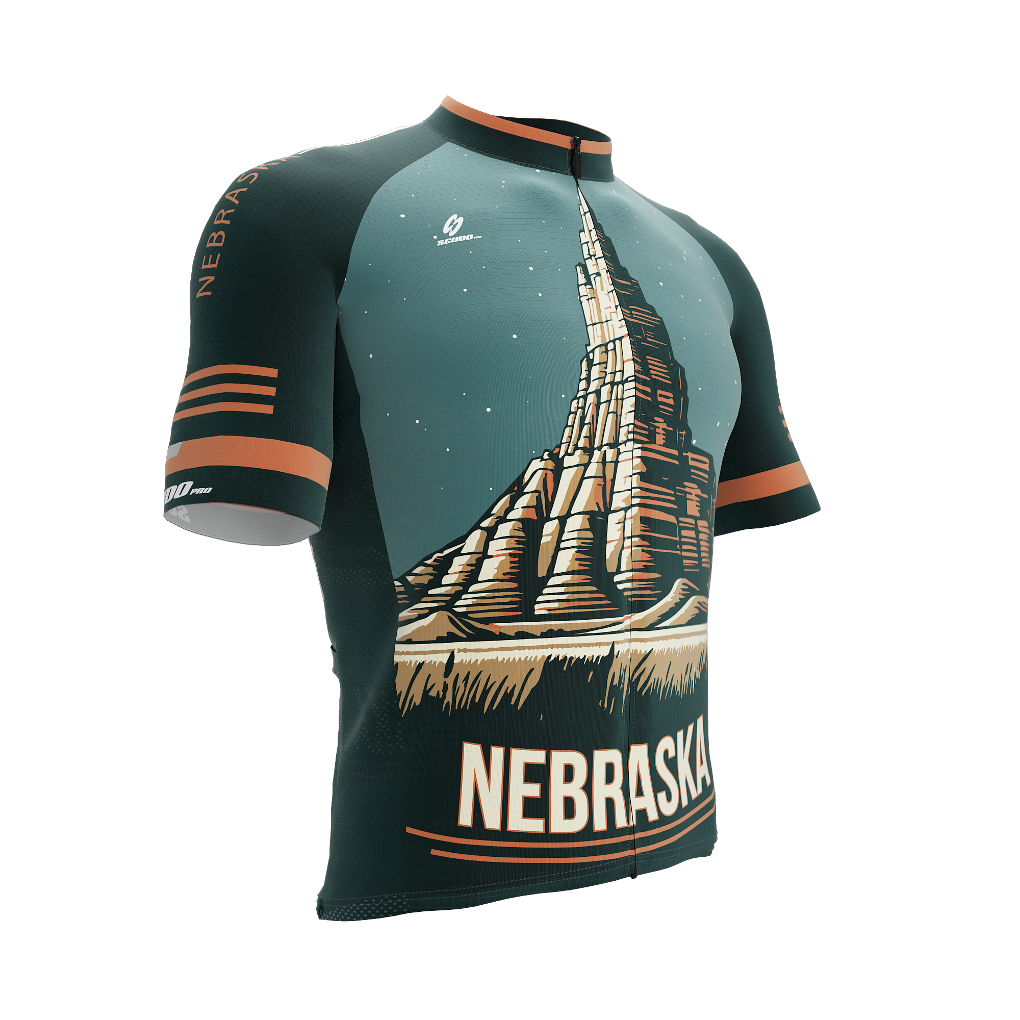 Nebraska US State | V2 | Short Sleeve Cycling PRO Jersey | Men and Women
