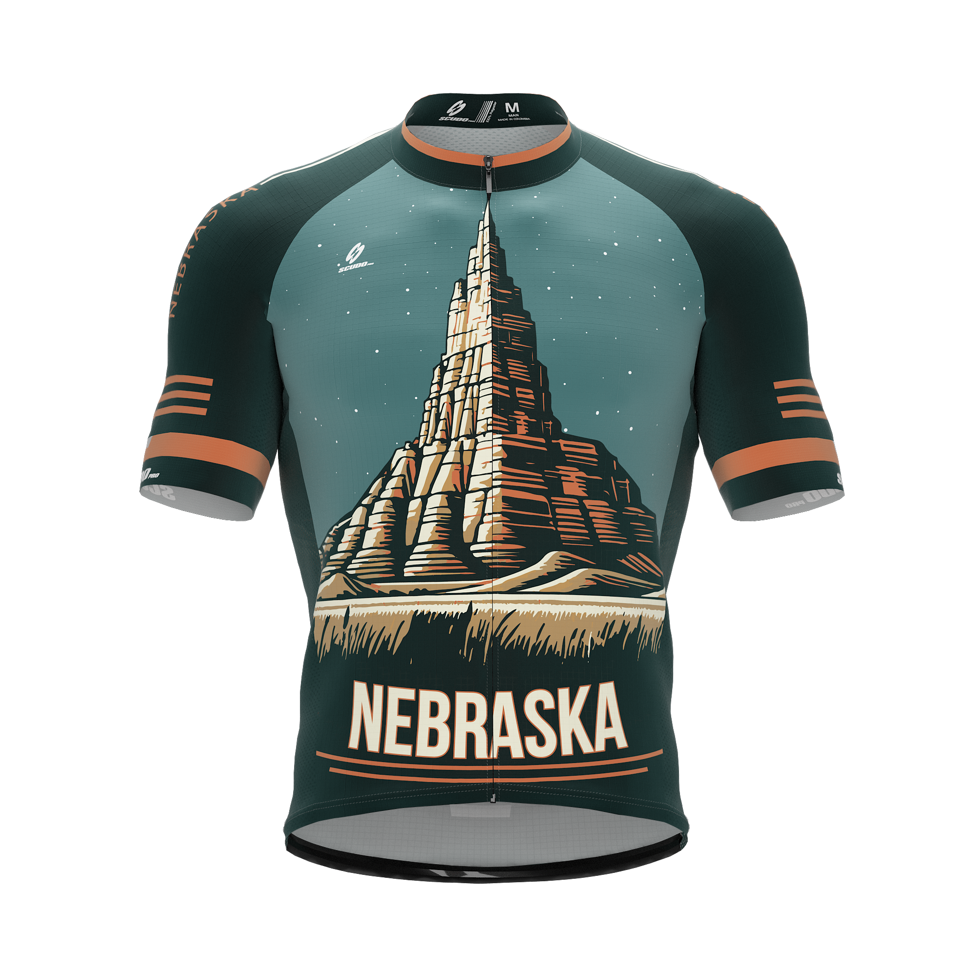 Nebraska US State | V2 | Short Sleeve Cycling PRO Jersey | Men and Women