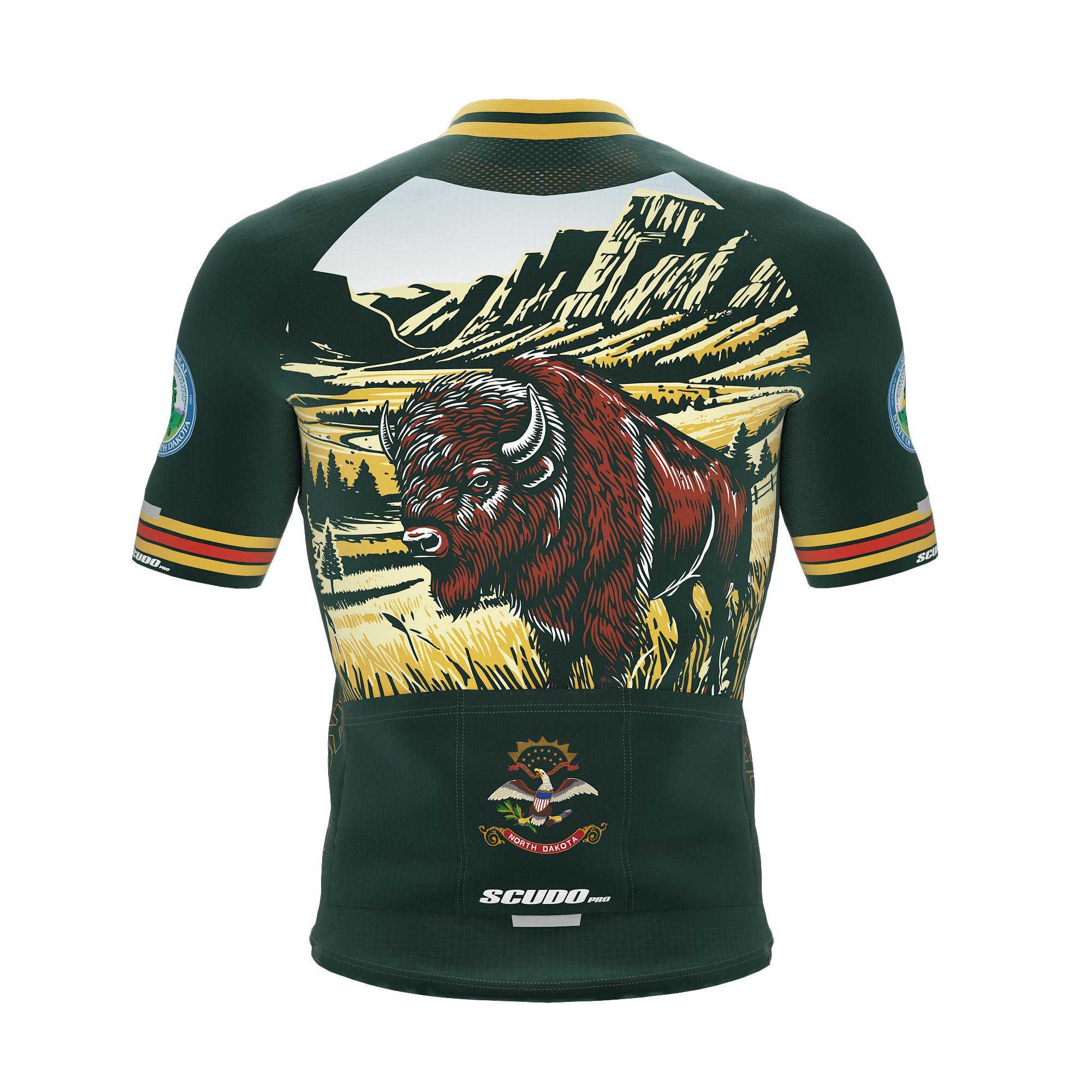 North Dakota US State | Short Sleeve Cycling PRO Jersey | Men and Women