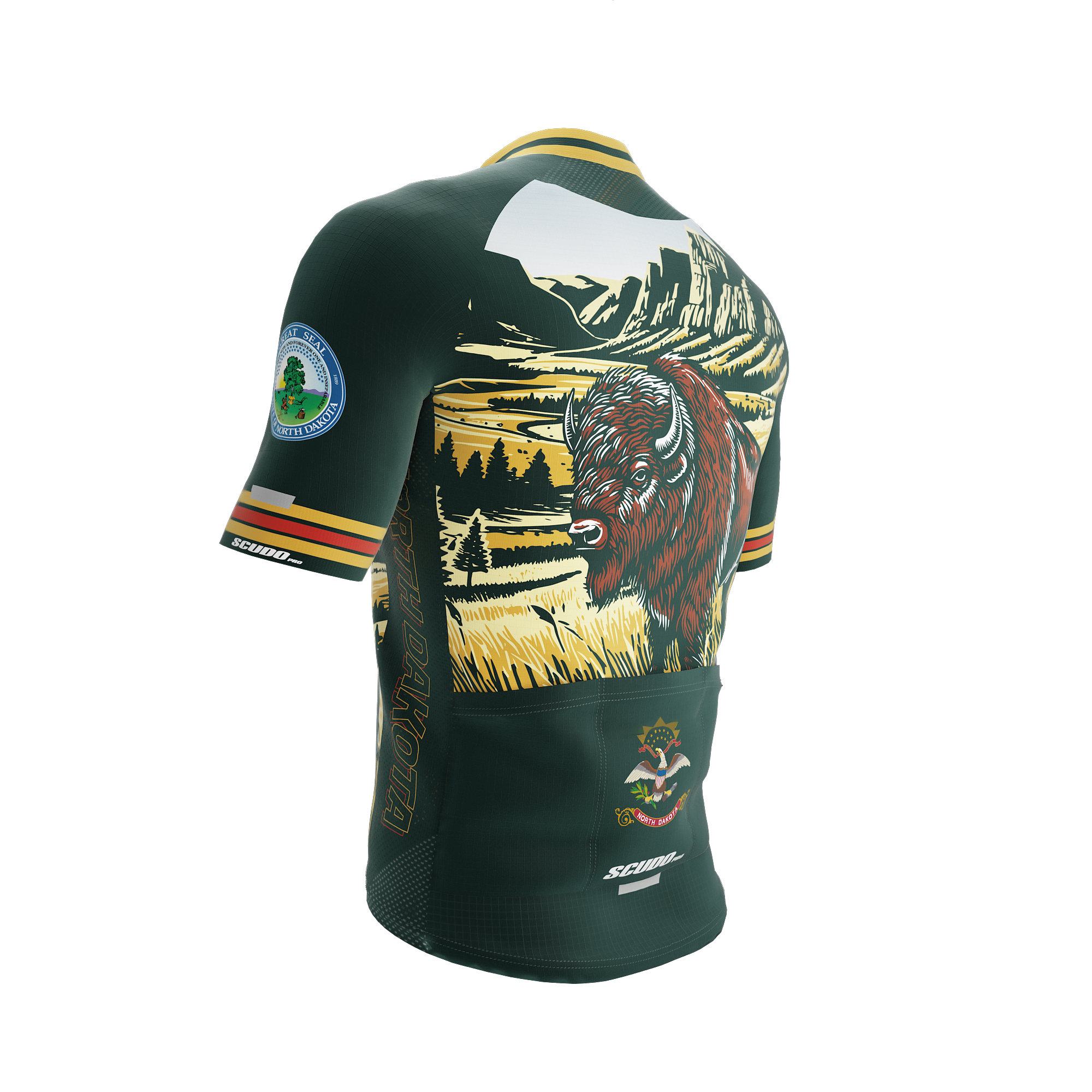 North Dakota US State | Short Sleeve Cycling PRO Jersey | Men and Women