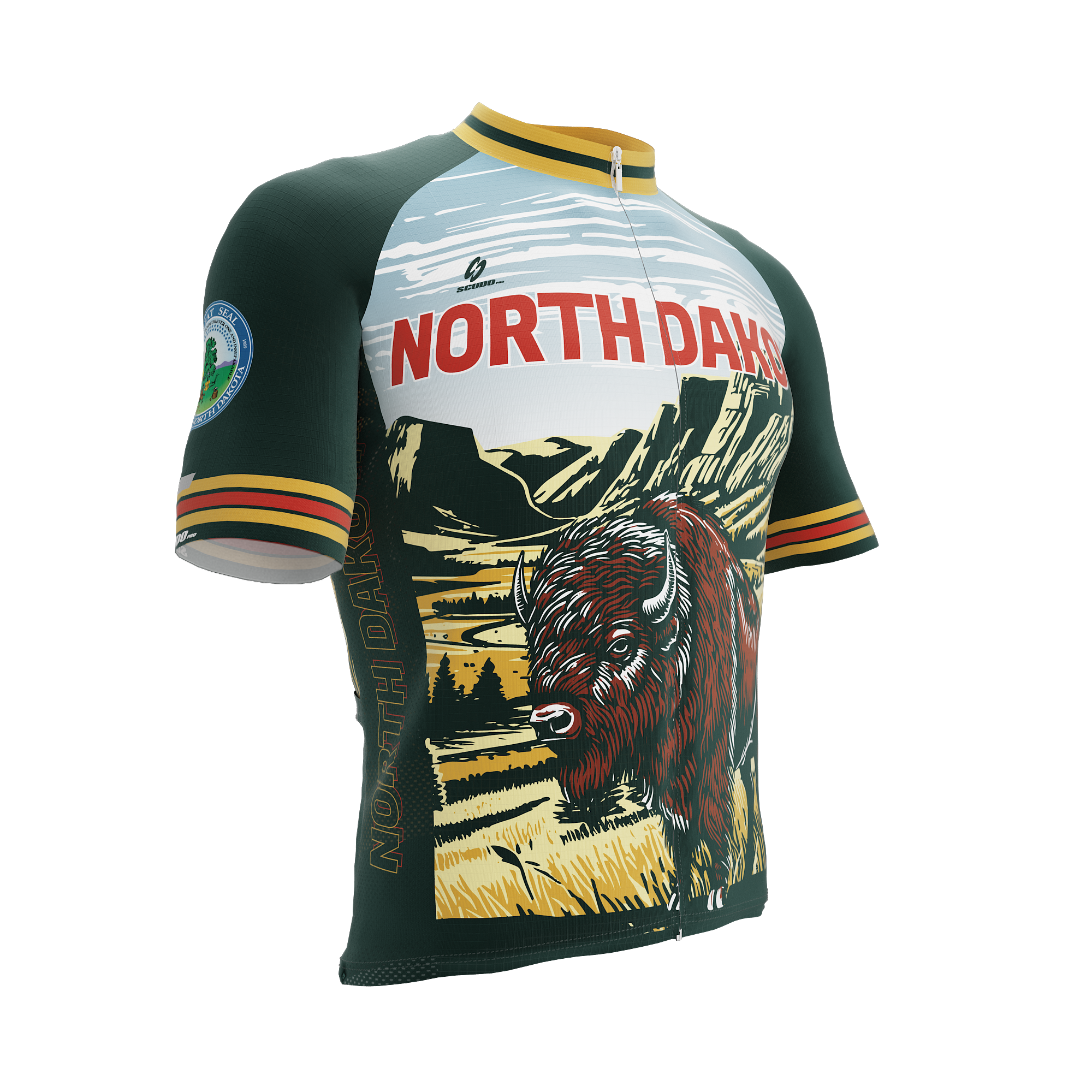 North Dakota US State | Short Sleeve Cycling PRO Jersey | Men and Women