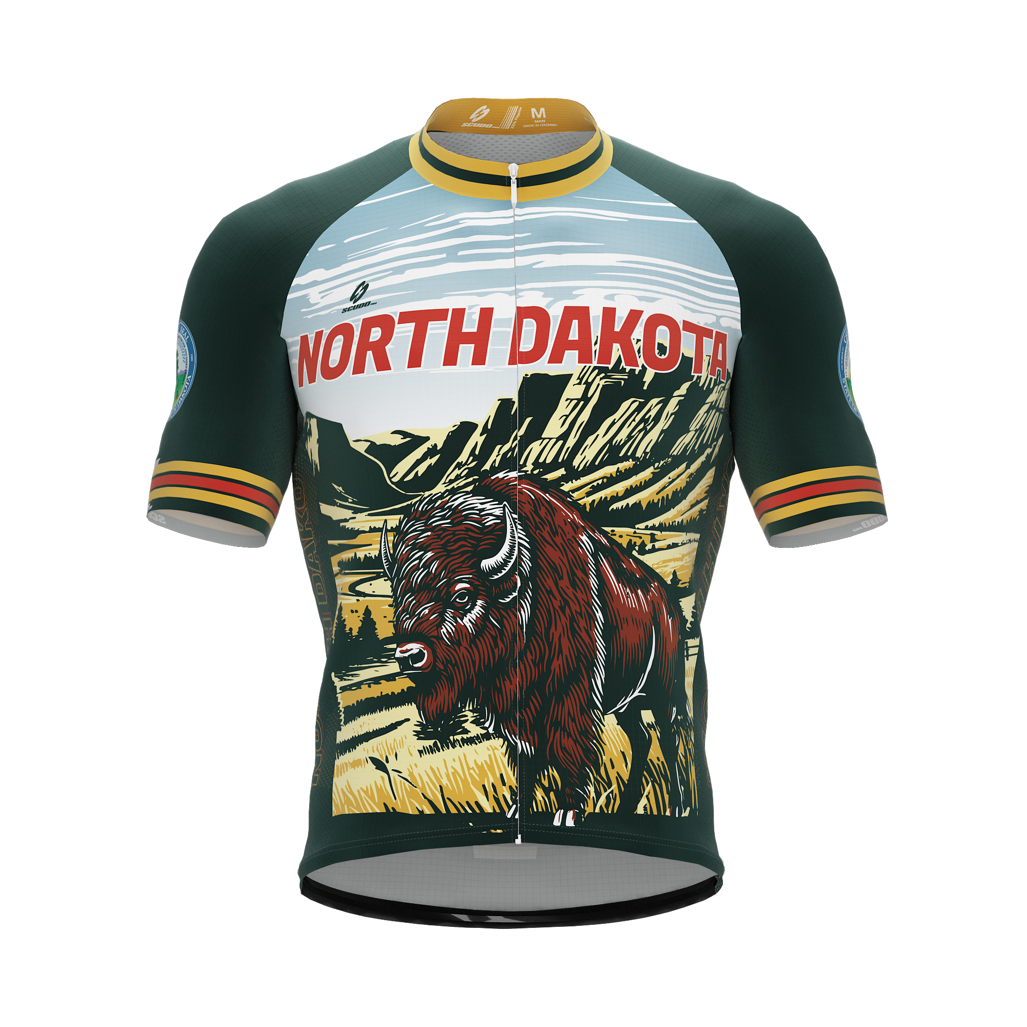 North Dakota US State | Short Sleeve Cycling PRO Jersey | Men and Women
