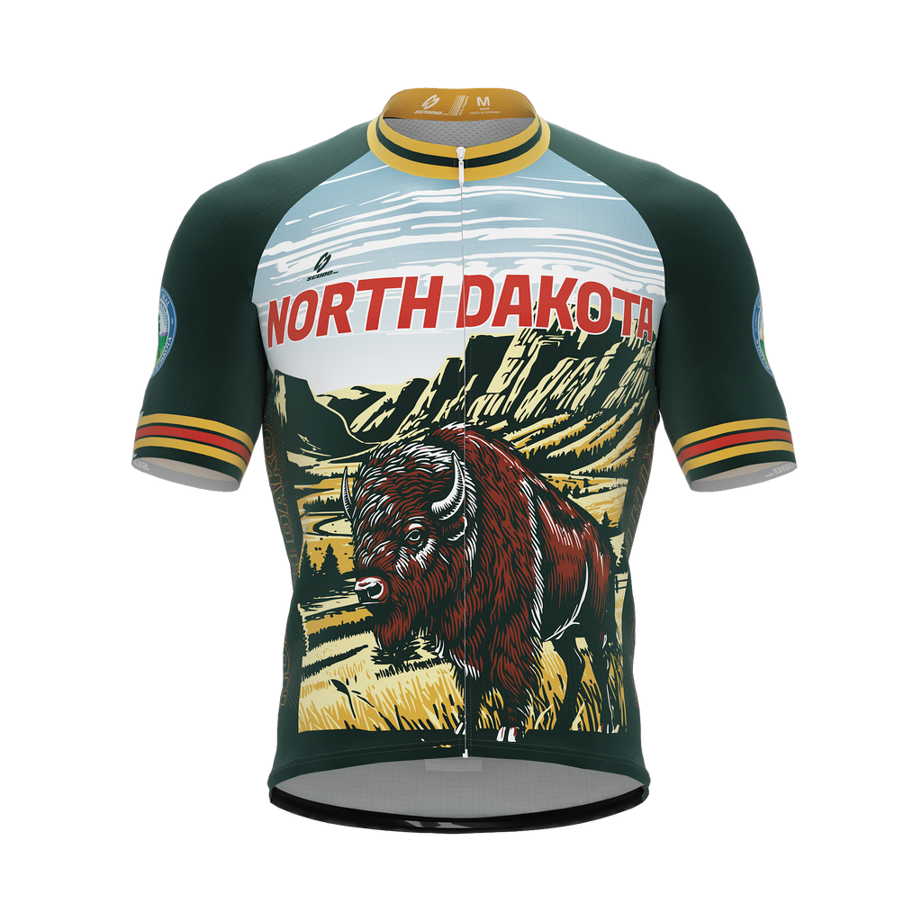 North Dakota US State | Short Sleeve Cycling PRO Jersey | Men and Women